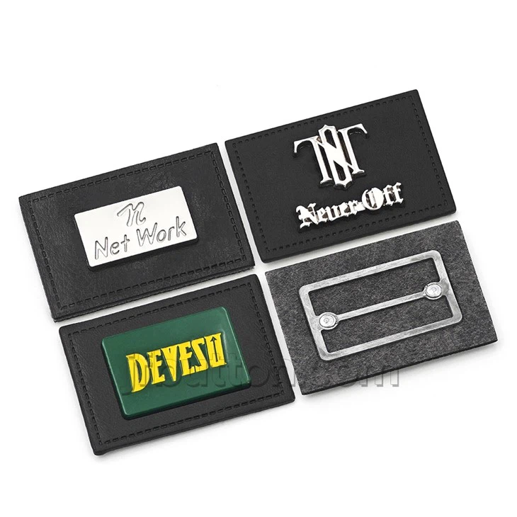 Black Leather Patch With Metal Tag suppliers